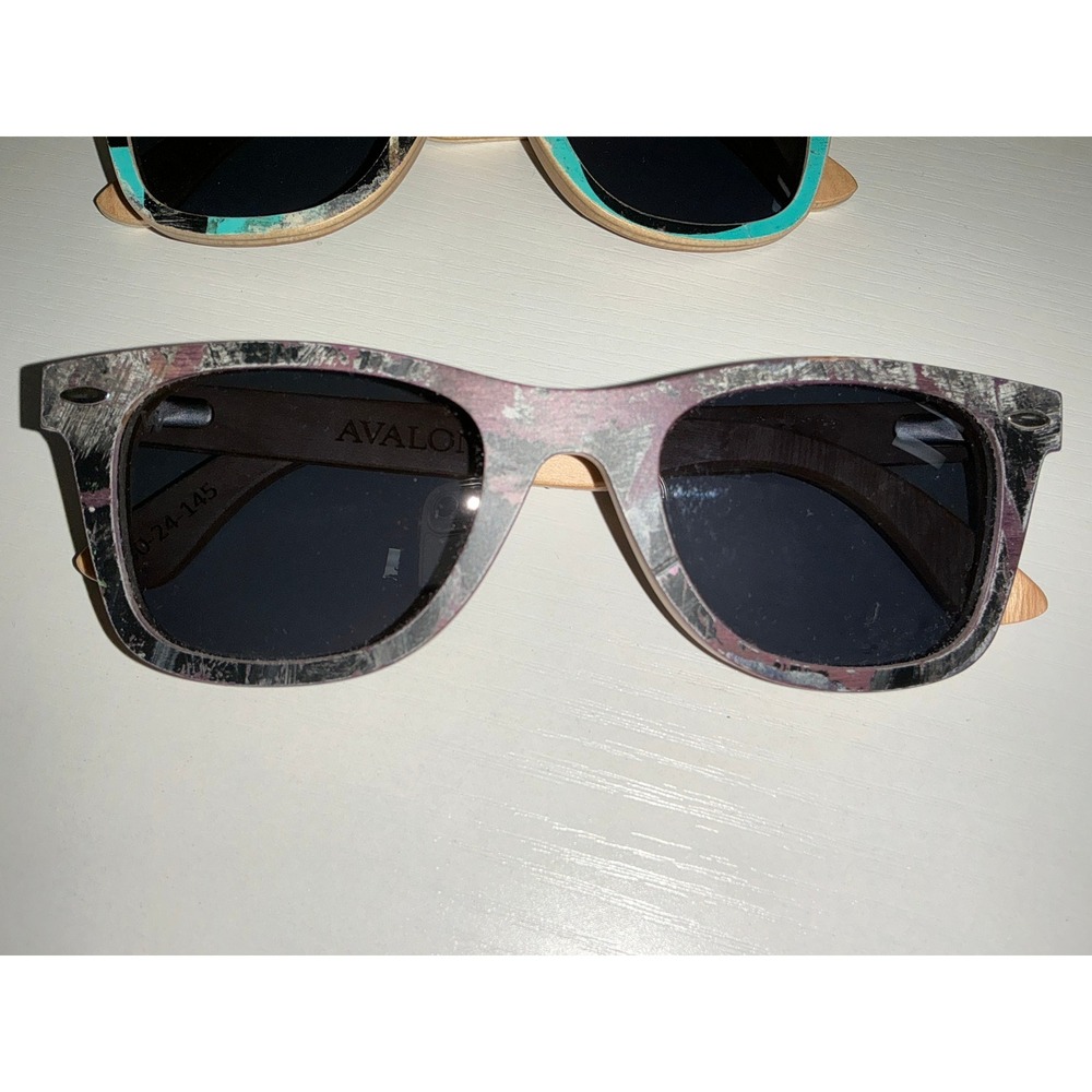 Woodzee Recycled Skateboard Sunglasses Unisex Size 50-24-145 (Avalon) Pur/Blk